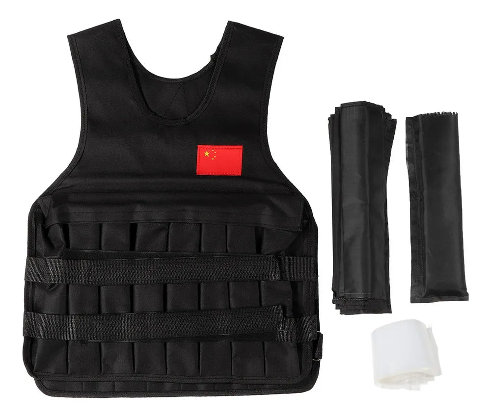 Chaleco Lastrado Ajustable 20kg Carga Negro